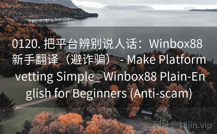 0120. 把平台辨别说人话：Winbox88 新手翻译（避诈骗） - Make Platform vetting Simple_ Winbox88 Plain-English for Beginners (Anti-scam)