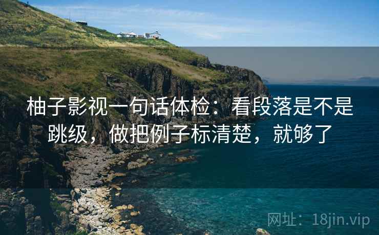 柚子影视一句话体检：看段落是不是跳级，做把例子标清楚，就够了