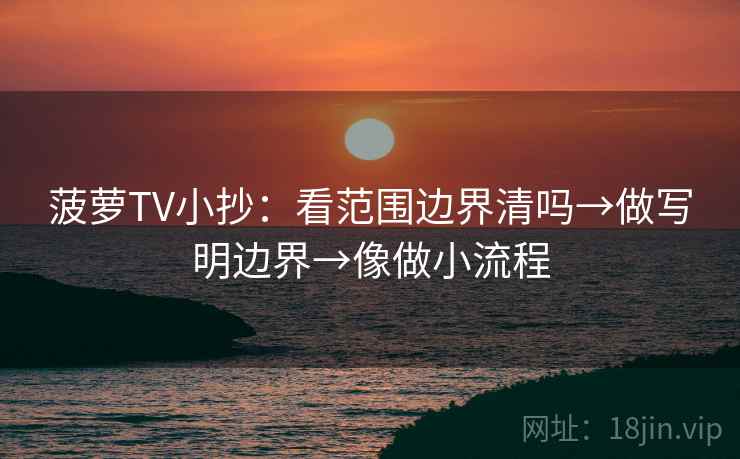 菠萝TV小抄：看范围边界清吗→做写明边界→像做小流程