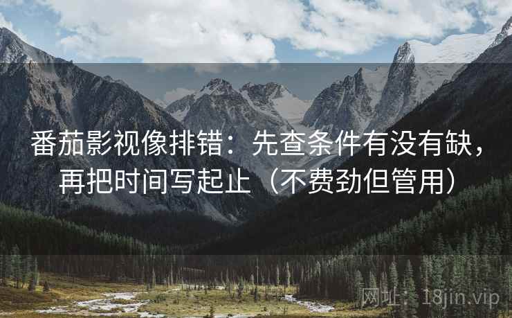 番茄影视像排错：先查条件有没有缺，再把时间写起止（不费劲但管用）
