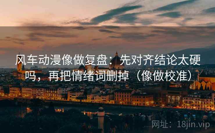 风车动漫像做复盘:先对齐结论太硬吗,再把情绪词删掉(像做校准) 风车动漫像做复盘:先对齐结论太硬吗,再把情绪词删掉(像做校准)