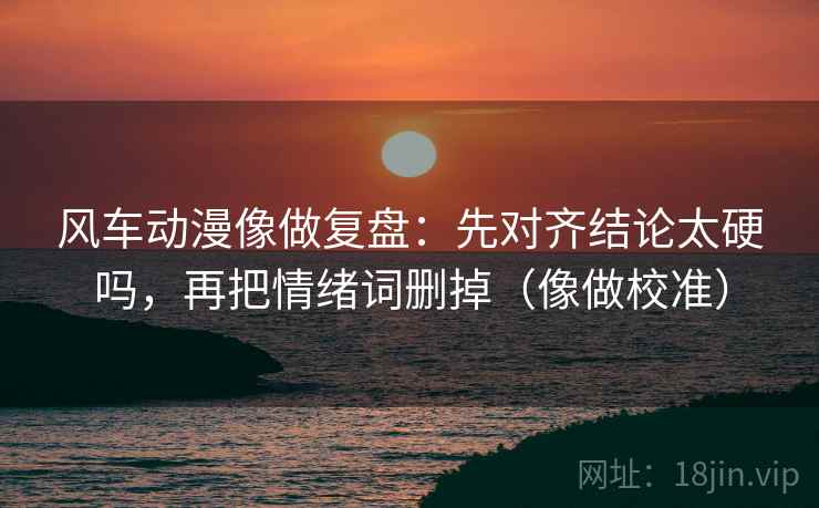 风车动漫像做复盘:先对齐结论太硬吗,再把情绪词删掉(像做校准) 风车动漫像做复盘:先对齐结论太硬吗,再把情绪词删掉(像做校准)